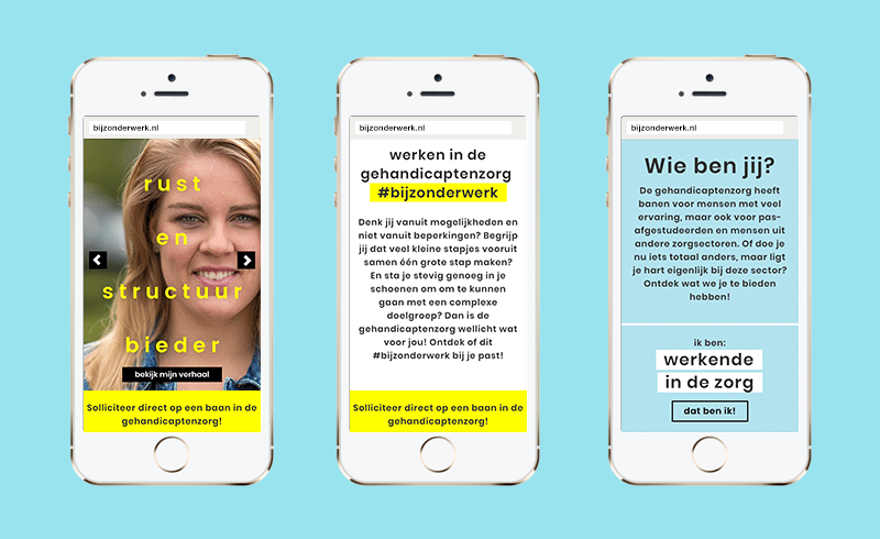 Campagne arbeidsmarktcommunicatie gehandicaptenzorg ZorgpleinNoord