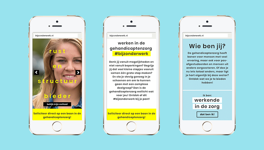 Campagne arbeidsmarktcommunicatie gehandicaptenzorg ZorgpleinNoord