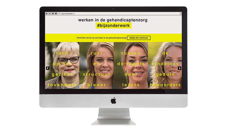 Campagne arbeidsmarktcommunicatie gehandicaptenzorg ZorgpleinNoord